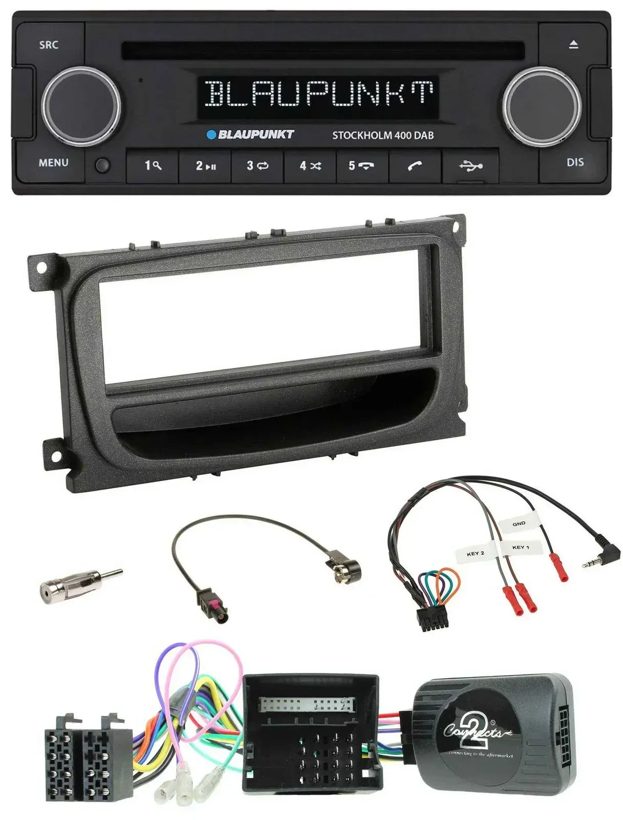 Blaupunkt Lenkrad Bluetooth DAB CD USB Autoradio für Ford Mondeo S-Max Can 07-14