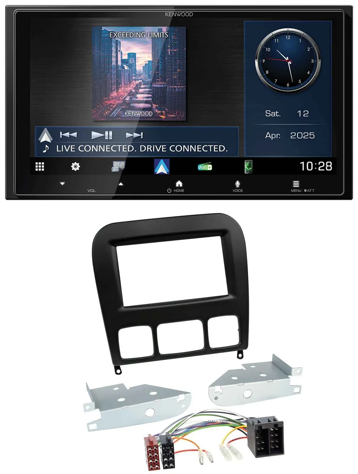 Kenwood Bluetooth 2DIN USB DAB MP3 Autoradio für Mercedes S-Klasse 1998-2005 sch