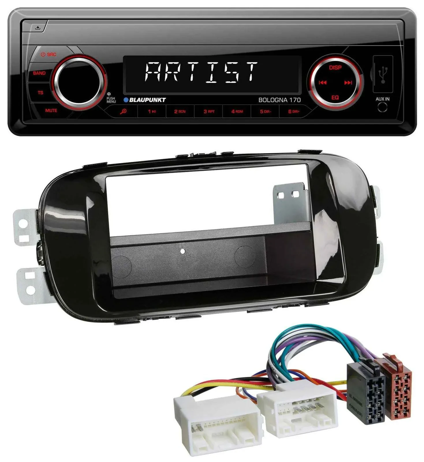 Blaupunkt SD USB 1DIN MP3 AUX Autoradio für Kia Soul PS ab 14 piano-schwarz