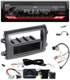 JVC Bluetooth USB DAB Lenkrad Autoradio für Fiat Ducato Serie 8 ab 2021