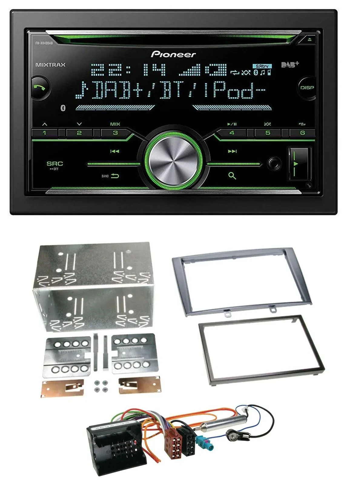 Pioneer Bluetooth MP3 DAB 2DIN USB CD Autoradio für Peugeot 308 07-09 silber