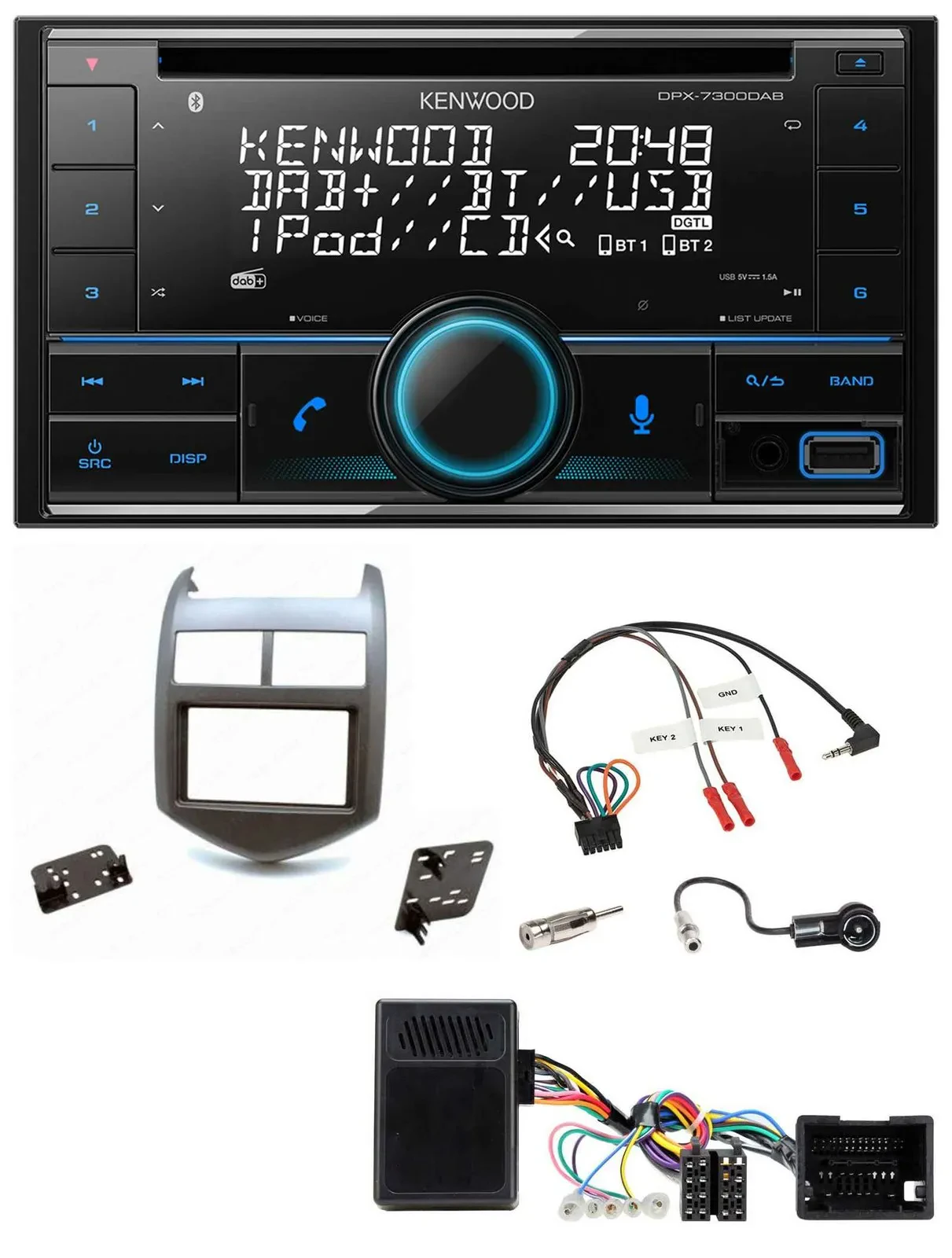 Автомагнитола для Chevrolet Aveo Kenwood 2-DIN CD DAB USB Bluetooth