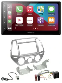 Pioneer USB MP3 DAB 2DIN Bluetooth Autoradio für Hyundai i20 12-14 man. Klima