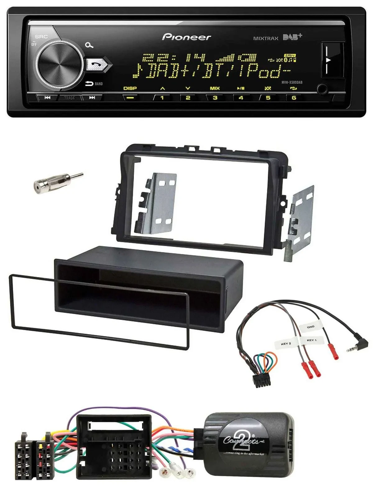 Pioneer Bluetooth USB DAB Lenkrad Autoradio für Opel Vivaro Combi Kasten 2011-20
