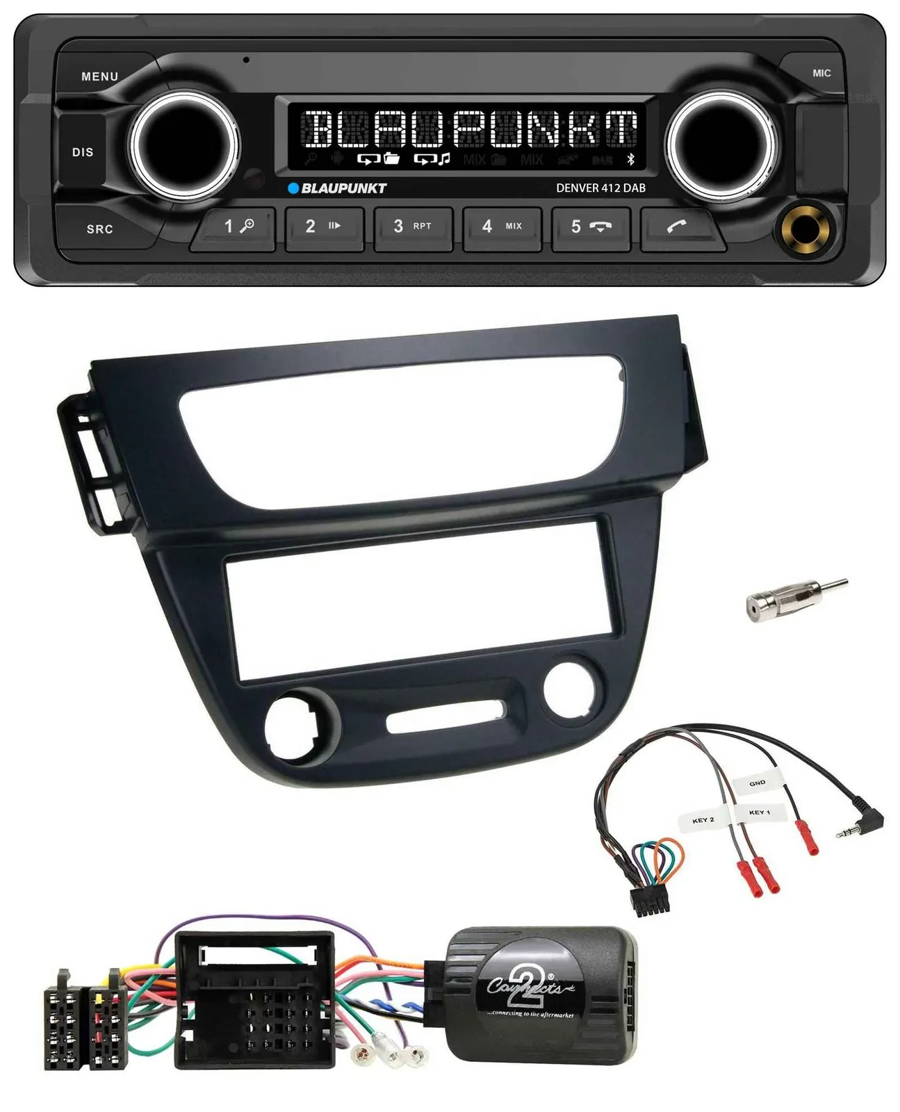 Blaupunkt Bluetooth DAB Lenkrad USB Autoradio für Renault Megane III 09-12 schwa