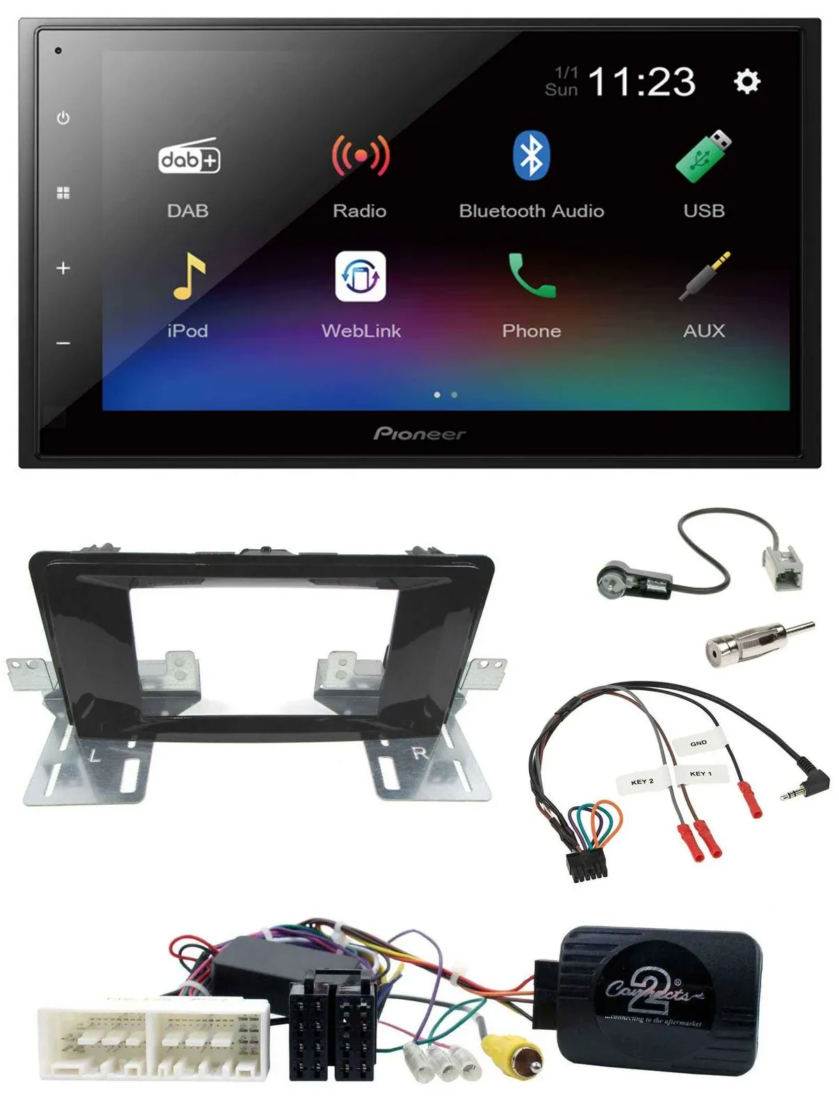 Pioneer USB Bluetooth DAB 2DIN Lenkrad Autoradio für Hyundai H 350 ab 2016