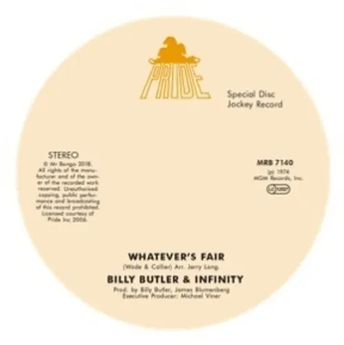 Виниловая пластинка Billy Butler & Infin - Whatever'S Fair / Simple Things [New 7" Vinyl]