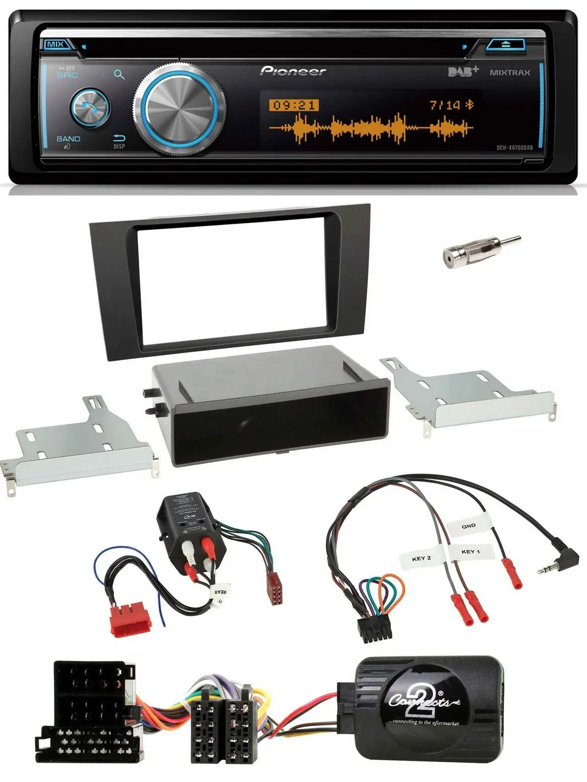 Pioneer Lenkrad DAB USB CD Bluetooth Autoradio für Audi A4 B5 1999-2001 BOSE Vol