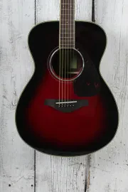 Yamaha FS830 DSR Concert Body Acoustic Guitar Solid Spruce Top Dusk Sun Red