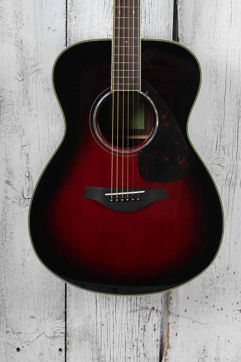 Yamaha FS830 DSR Concert Body Acoustic Guitar Solid Spruce Top Dusk Sun Red