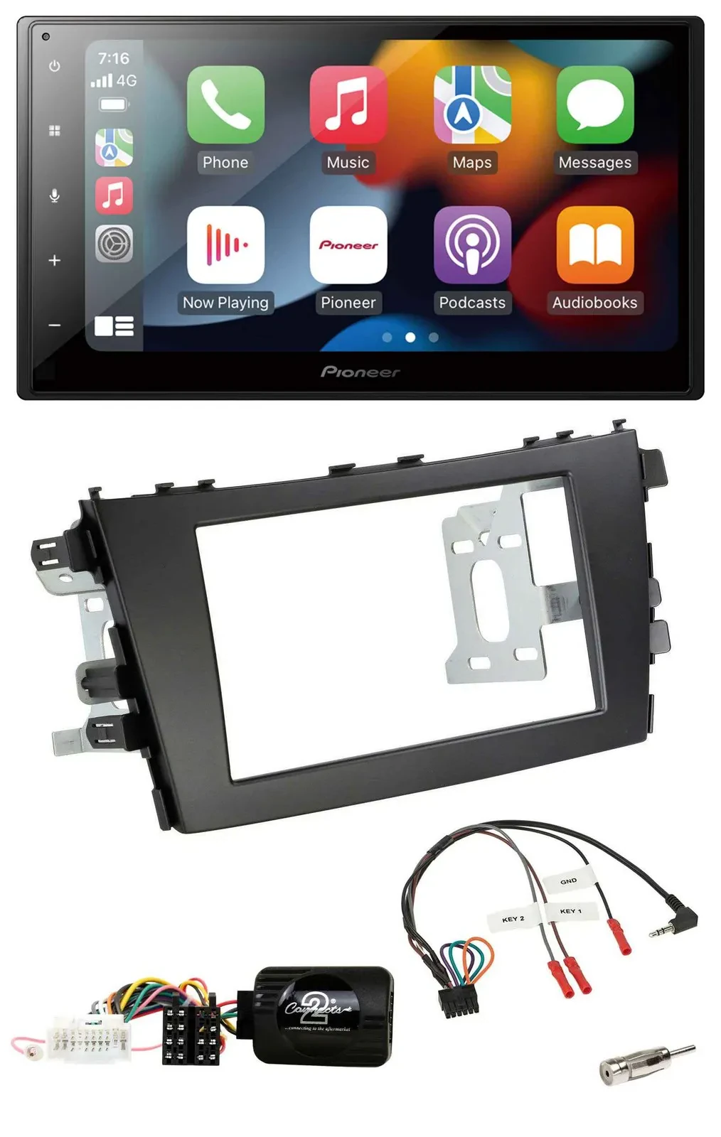 Автомагнитола для Suzuki Celerio LF (с 2014) Pioneer 2 DIN, DAB, Bluetooth, USB, поддержка кнопок на руле