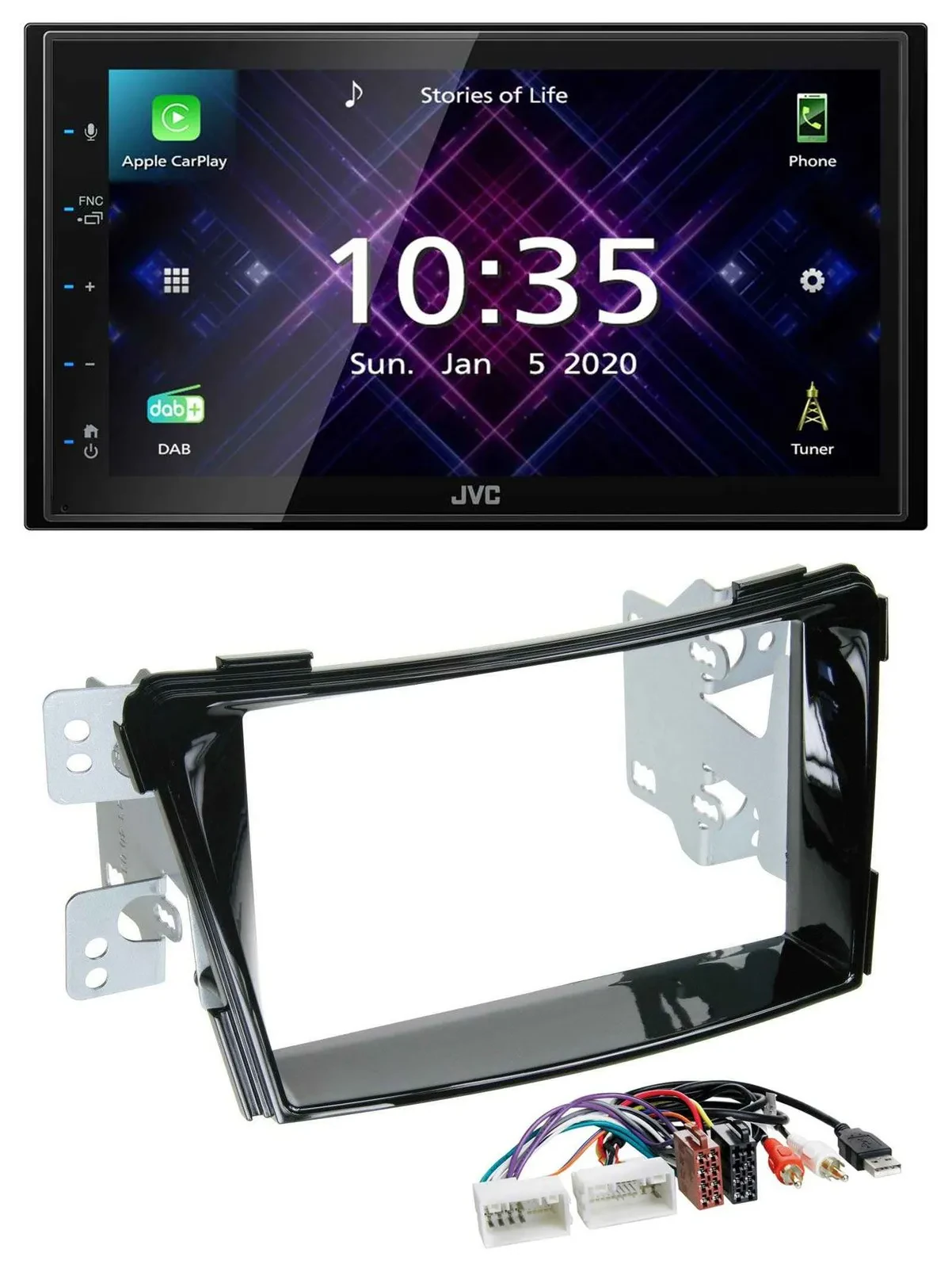 JVC DAB 2DIN MP3 Bluetooth USB Autoradio für Hyundai i40 ab 11 VF Klavierlack AU