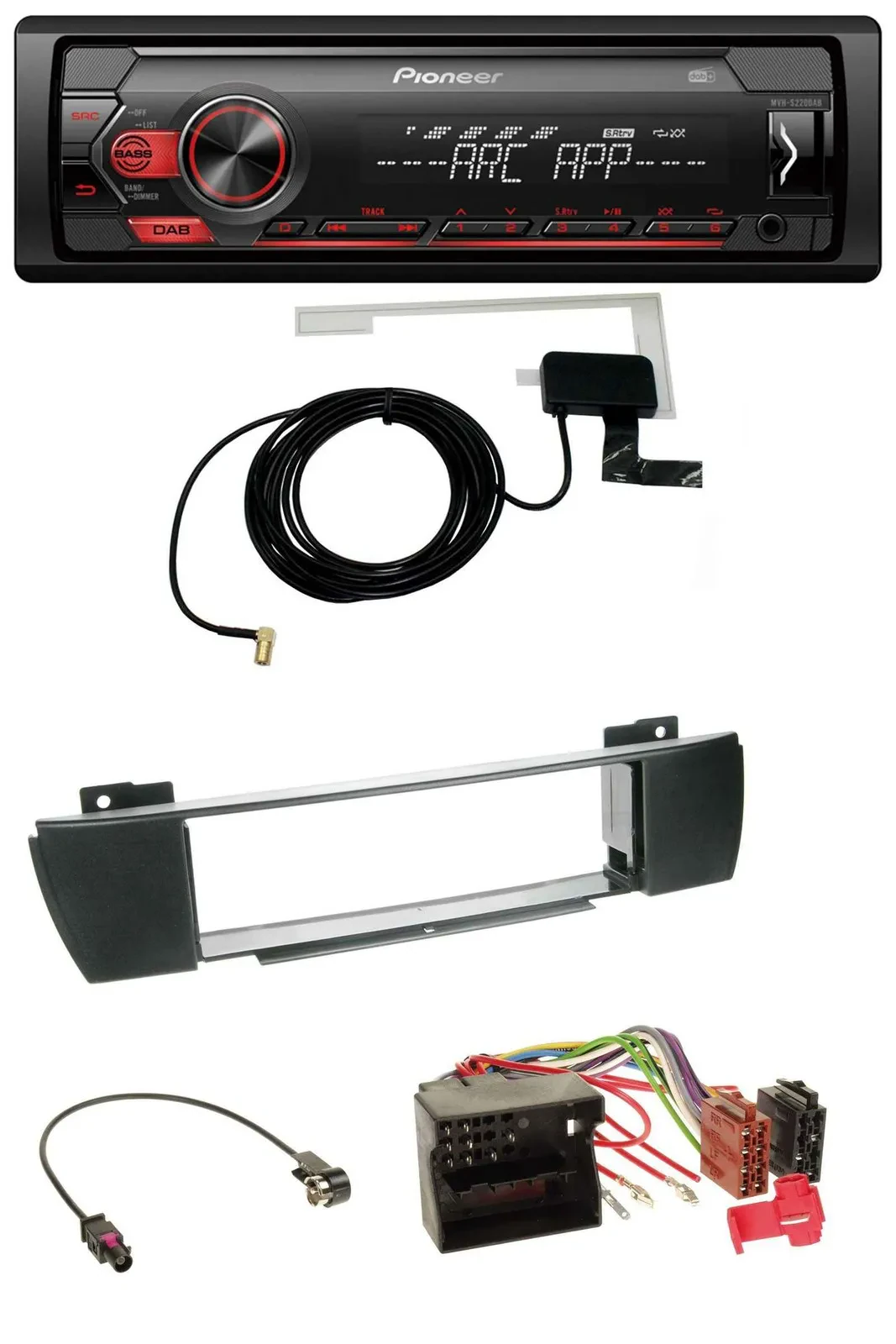 Pioneer 1DIN USB DAB MP3 AUX Autoradio für BMW X3 (bis 2007)