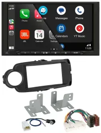 JBL USB 2DIN MP3 Bluetooth AUX Autoradio für Toyota Yaris 11-20 schwarz