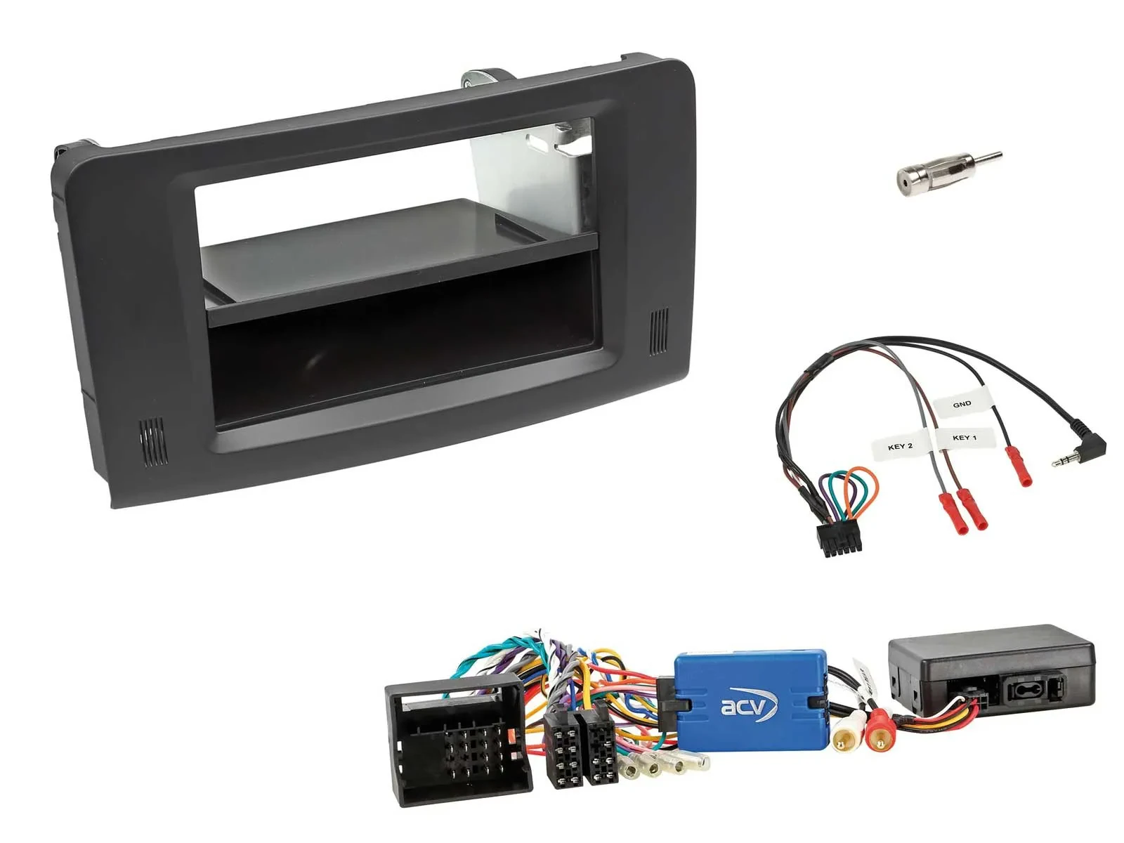 Einbauset Lenkradadapter DIN Autoradio für Mercedes M-Klasse 05-11 W164 Profi Ak