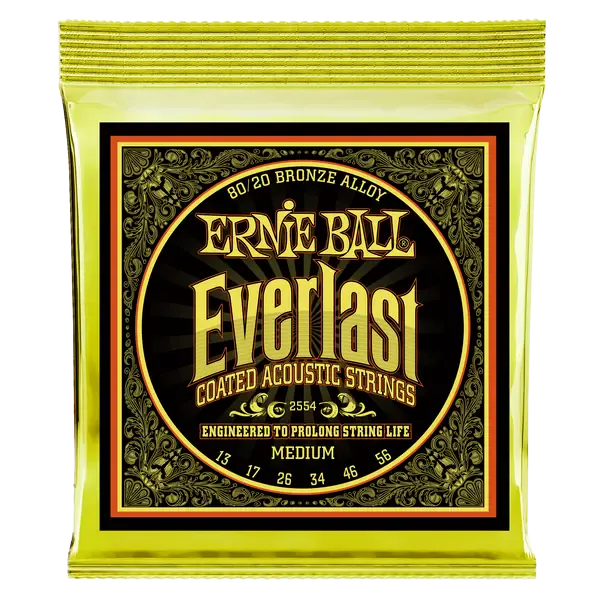 Струны для акустической гитары Ernie Ball 2554 Everlast 80/20 Bronze Medium 13-56