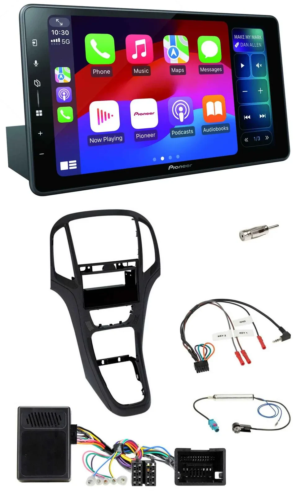 Автомагнитола Pioneer Bluetooth DAB USB, поддержка кнопок на руле, для Opel Astra J (2009–2016), перламутровый чёрный