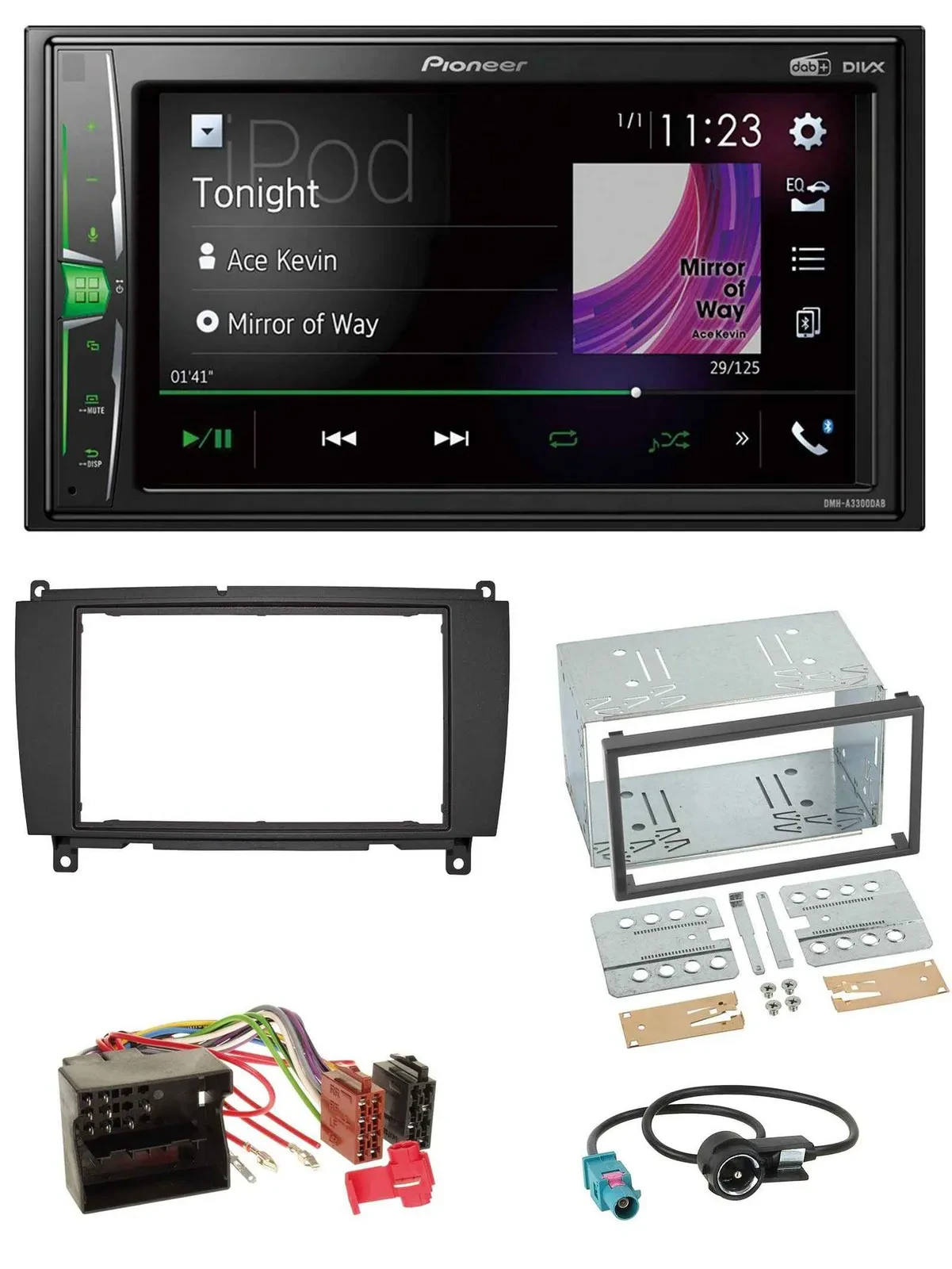 Pioneer 2DIN MP3 DAB USB Bluetooth Autoradio für Mercedes CLK C209 A209 04-10