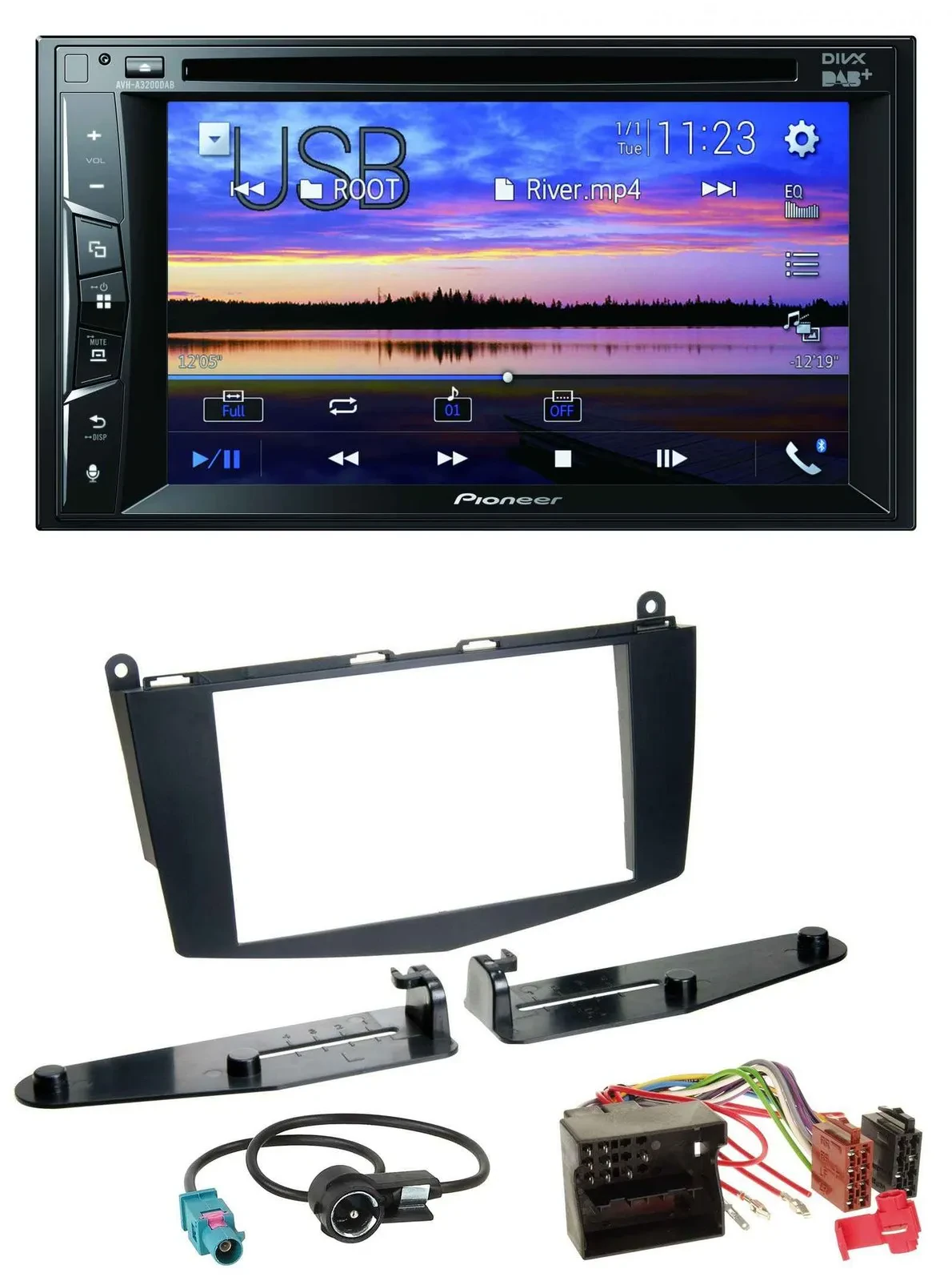 Автомагнитола для Mercedes C-Class (2007–2011) Pioneer 2DIN, Bluetooth, USB, DVD, DAB, MP3