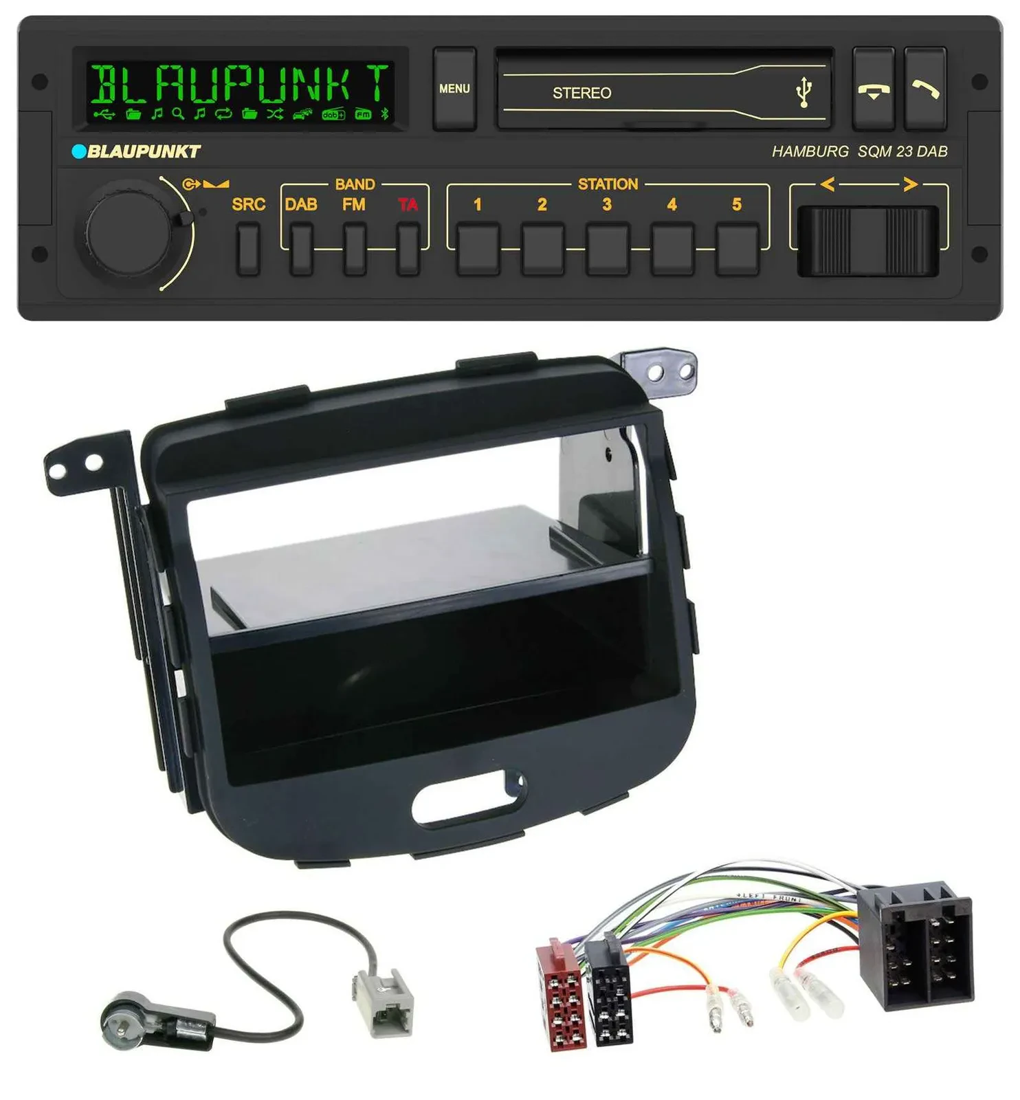 Blaupunkt USB DAB Bluetooth MP3 Autoradio für Hyundai i10 2008-2013 Rubber Touch