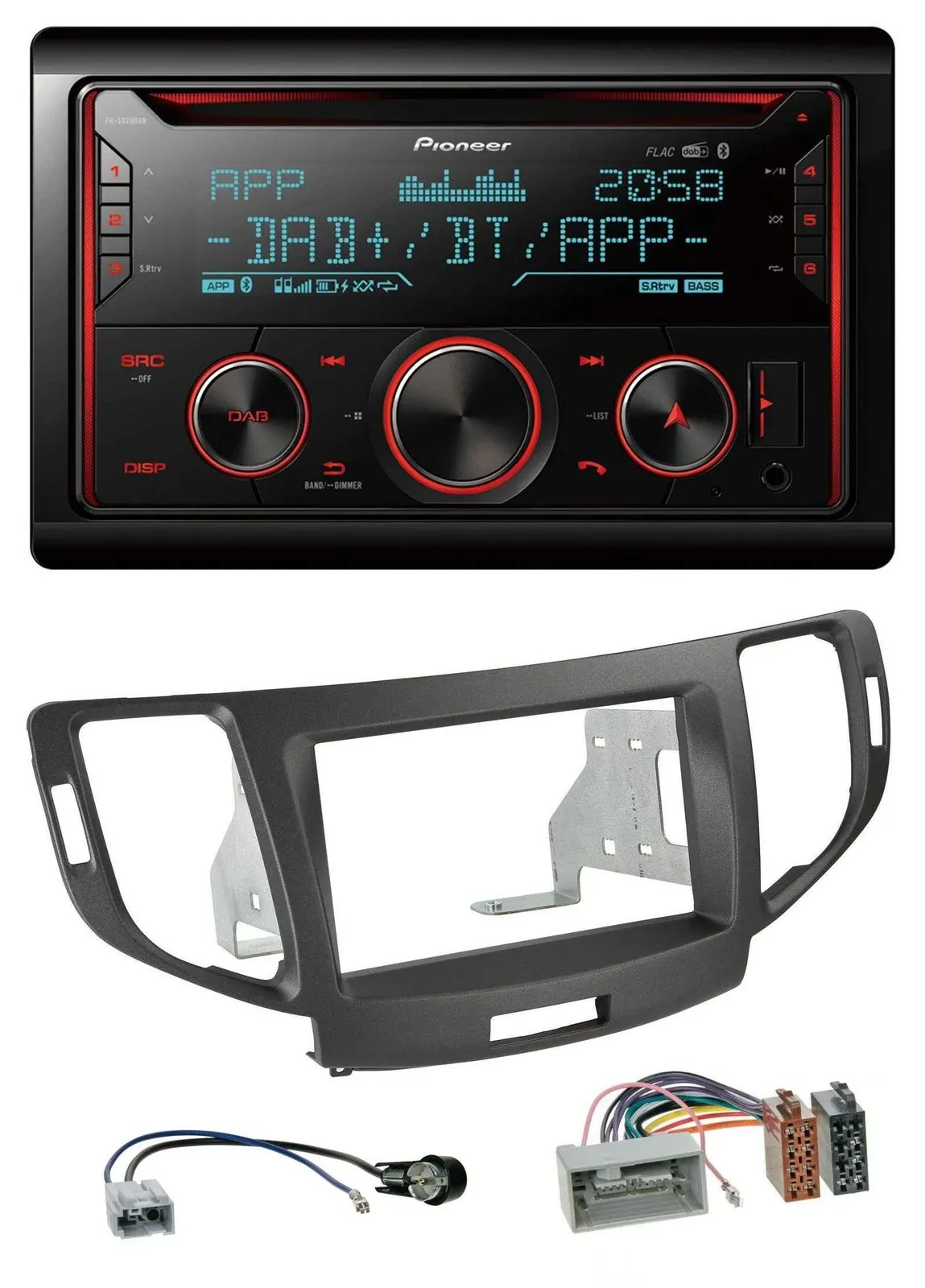 Pioneer 2DIN DAB MP3 Bluetooth USB CD Autoradio für Honda Accord ab 11 anthrazit