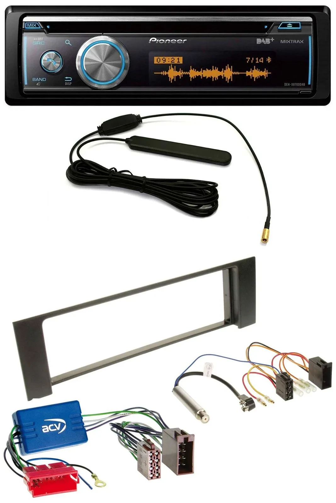 Pioneer CD USB Bluetooth DAB MP3 Autoradio für Audi A4 B6 00-04 Aktivsystem Mini