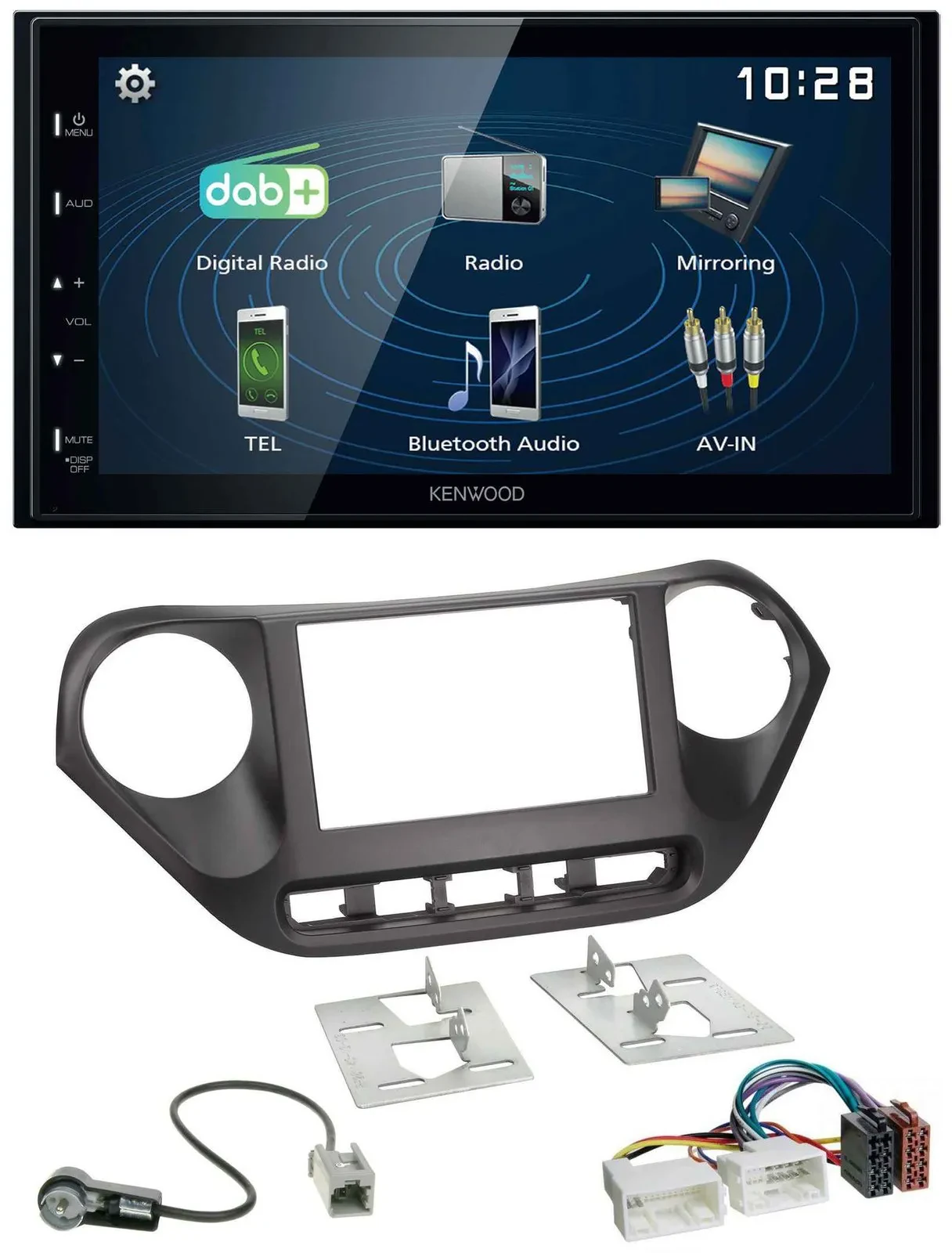 Kenwood 2DIN Bluetooth MP3 USB DAB Autoradio für Hyundai i10 (ab 2013)