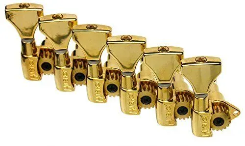 Hipshot GOLD 6-In-Line Non-Staggered Open-Gear Guitar Machines Tuners w/ UMP Kit