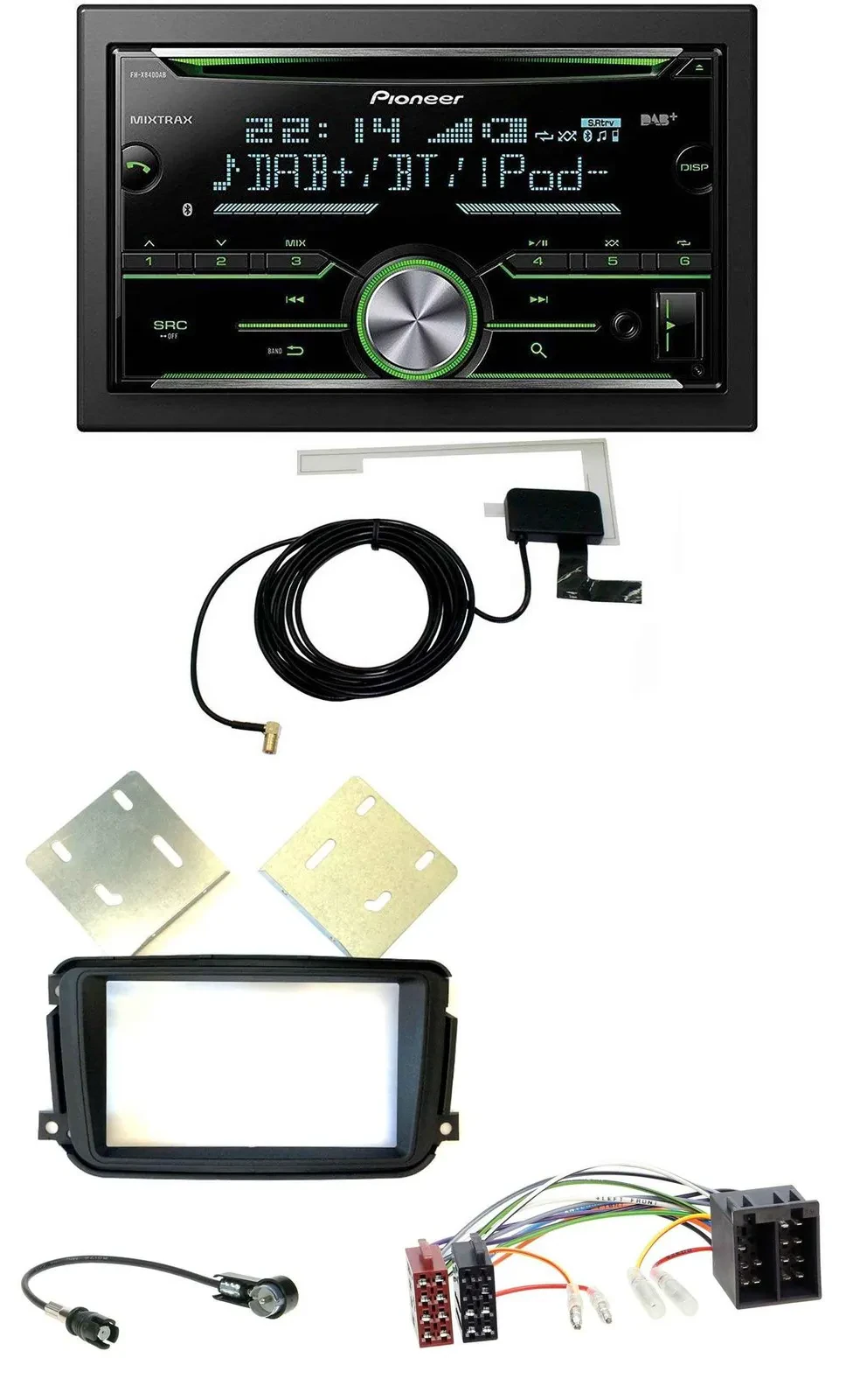 Pioneer CD USB MP3 Bluetooth 2DIN DAB Autoradio für Smart ForTwo 2010-2015 ISO
