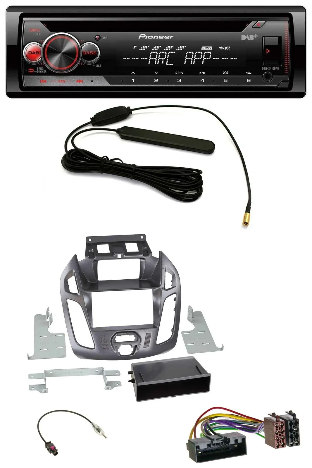 Pioneer CD USB AUX DAB MP3 Autoradio für Ford Transit Connect 12-18 Display Pega