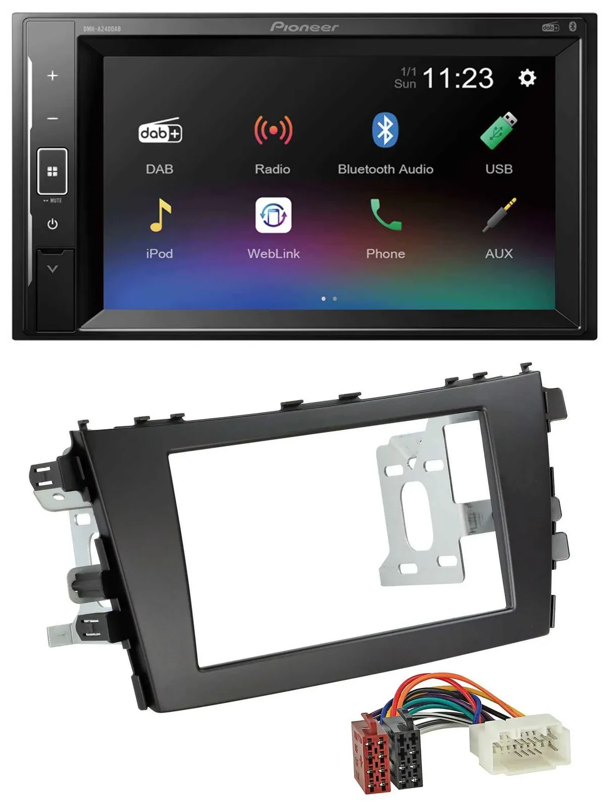 Pioneer DAB MP3 2DIN Bluetooth USB Autoradio für Suzuki Celerio LF ab 2014