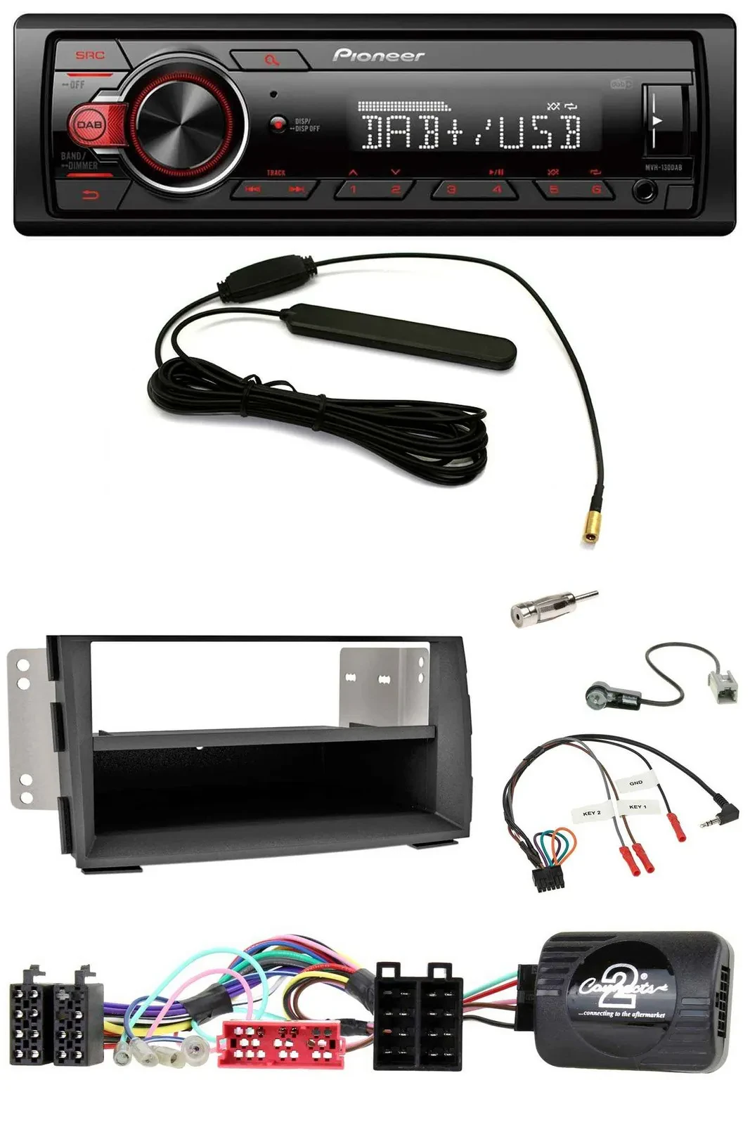 Pioneer MP3 DAB 1DIN Lenkrad USB Autoradio für Kia Venga (2010-2019)