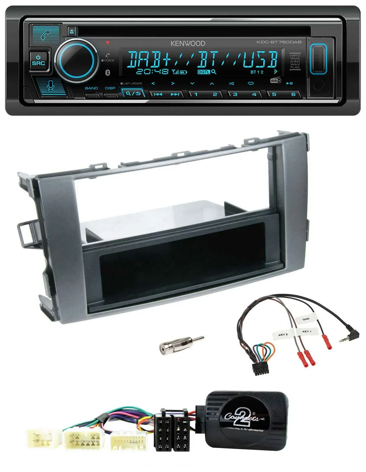 Автомагнитола Kenwood Bluetooth DAB USB CD для Toyota Avensis T25