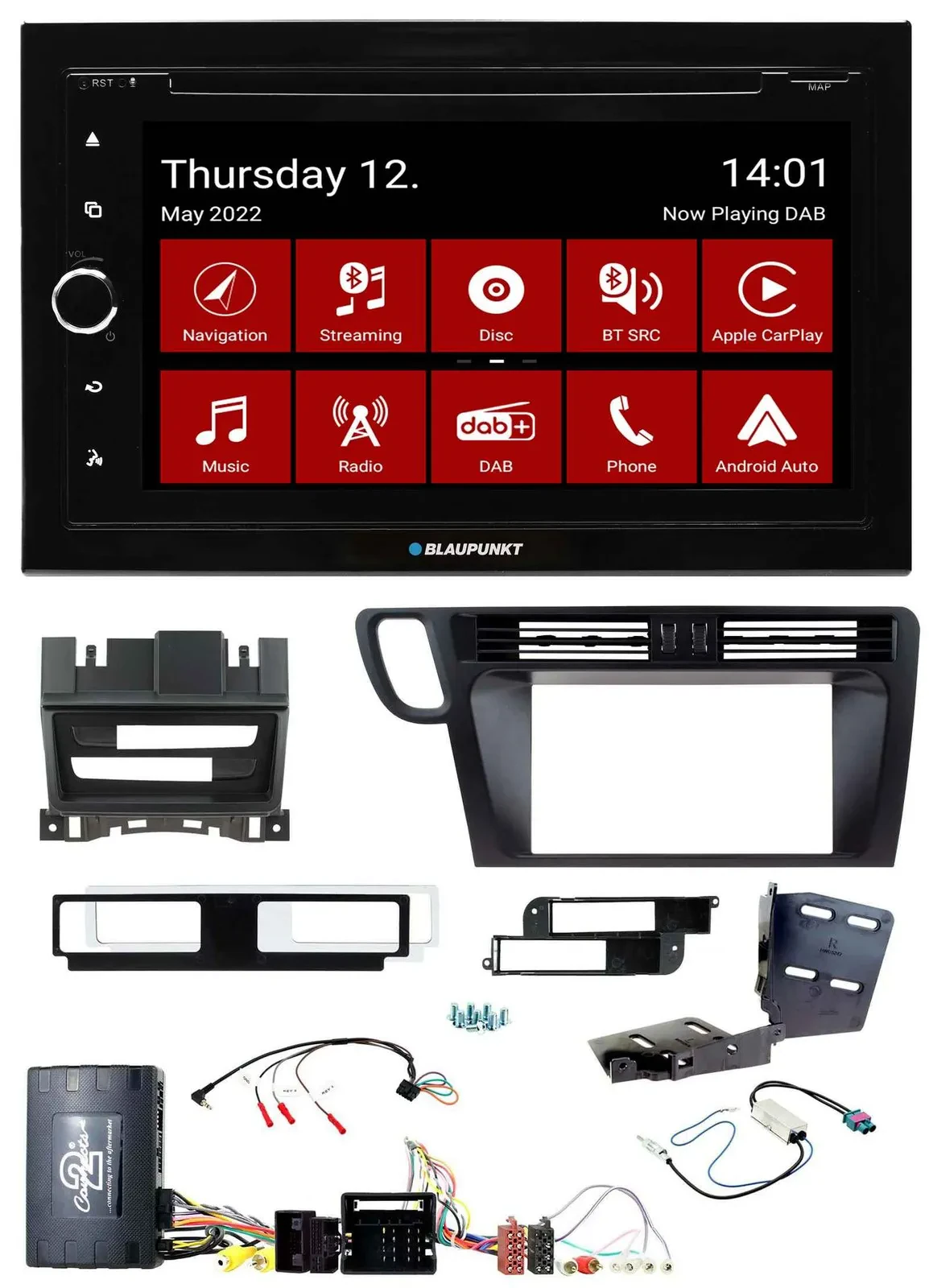 Blaupunkt Lenkrad DVD Bluetooth DAB 2DIN USB Autoradio für Audi Q5 08-17 8R Info