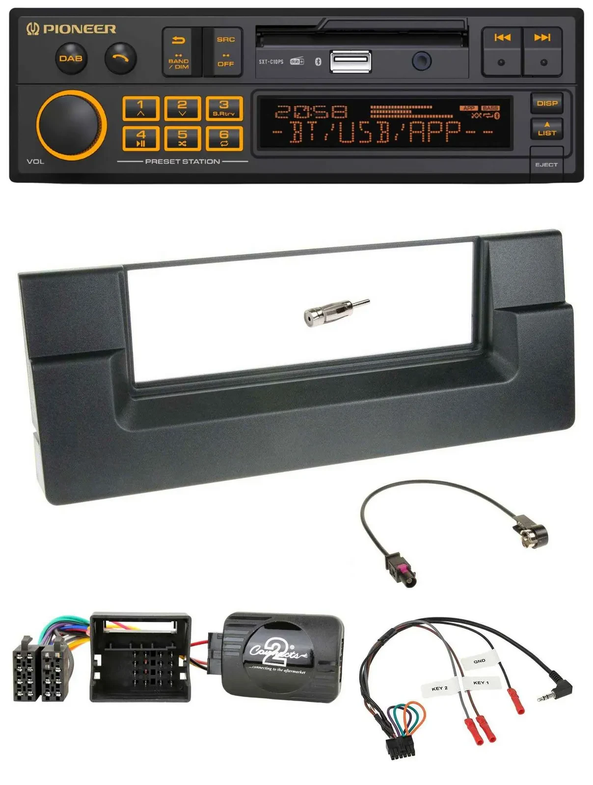 Автомагнитола для BMW 5 Series E39 2001-2004 Pioneer DAB, USB, Bluetooth, Quadlock, поддержка кнопок на руле