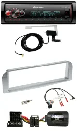 Автомагнитола для Alfa 147/GT Pioneer Bluetooth, DAB, USB, поддержка управления с руля, серебристо-серая