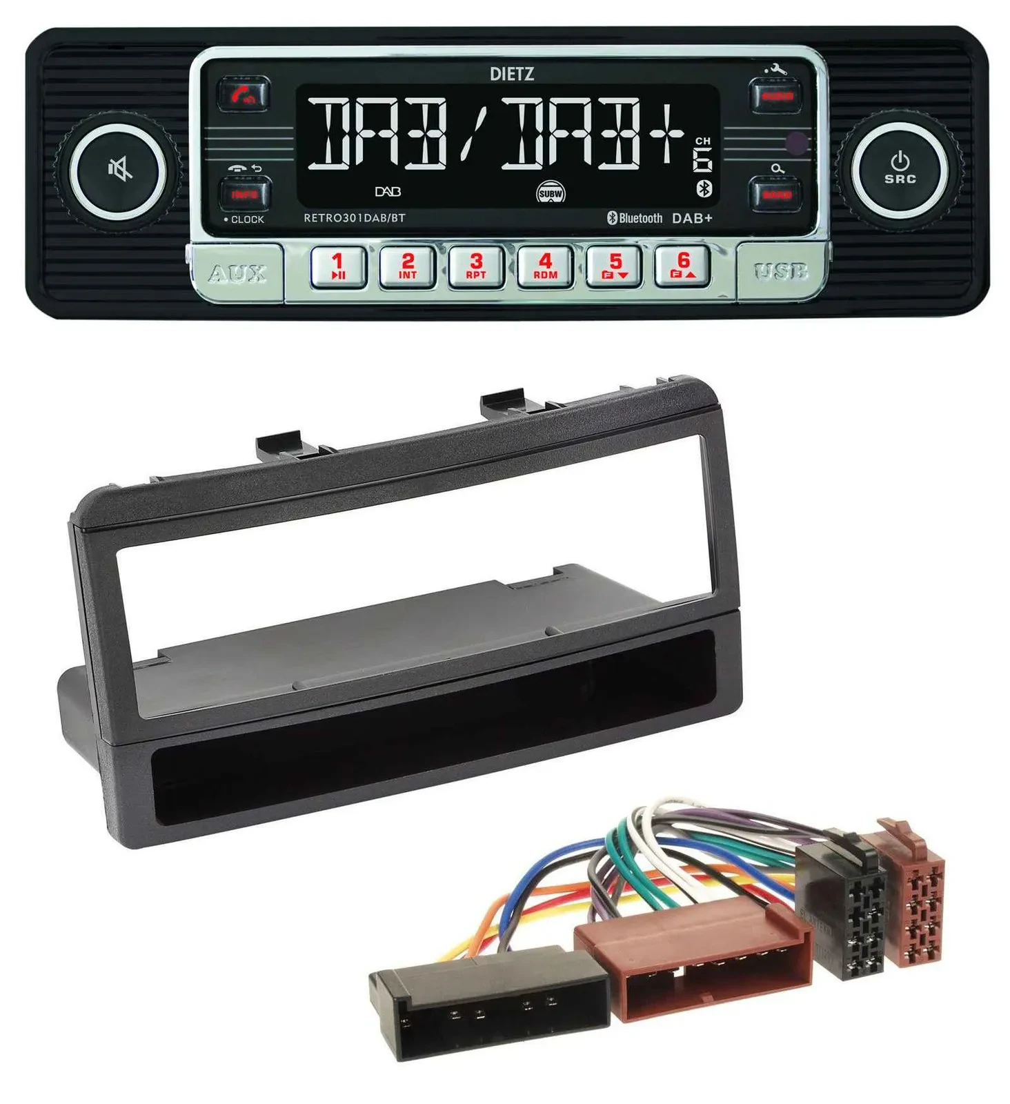 Dietz USB DAB MP3 Bluetooth Autoradio für Ford Mondeo 96-02 Puma Transit Ablagef