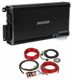 Kicker 43CXA6005 1200W Car Audio Power Amplifier + Belva 4 Gauge Amp Wiring Kit