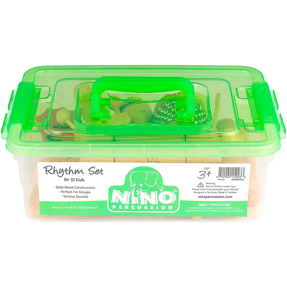 Nino Wooden Rhythm Set with Plastic Storage Container