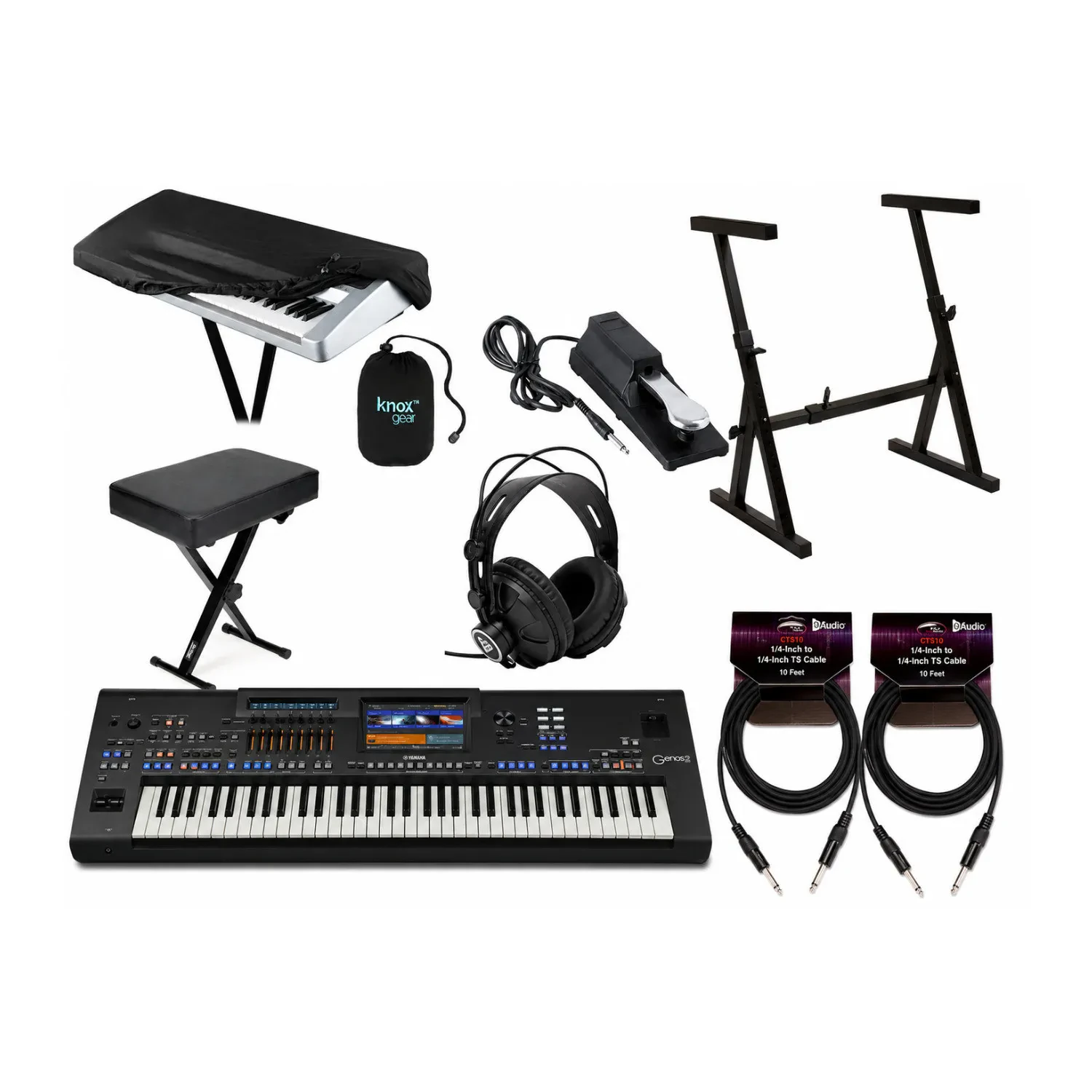 Yamaha Genos2 Flagship Arranger Workstation Bundle with Accessories