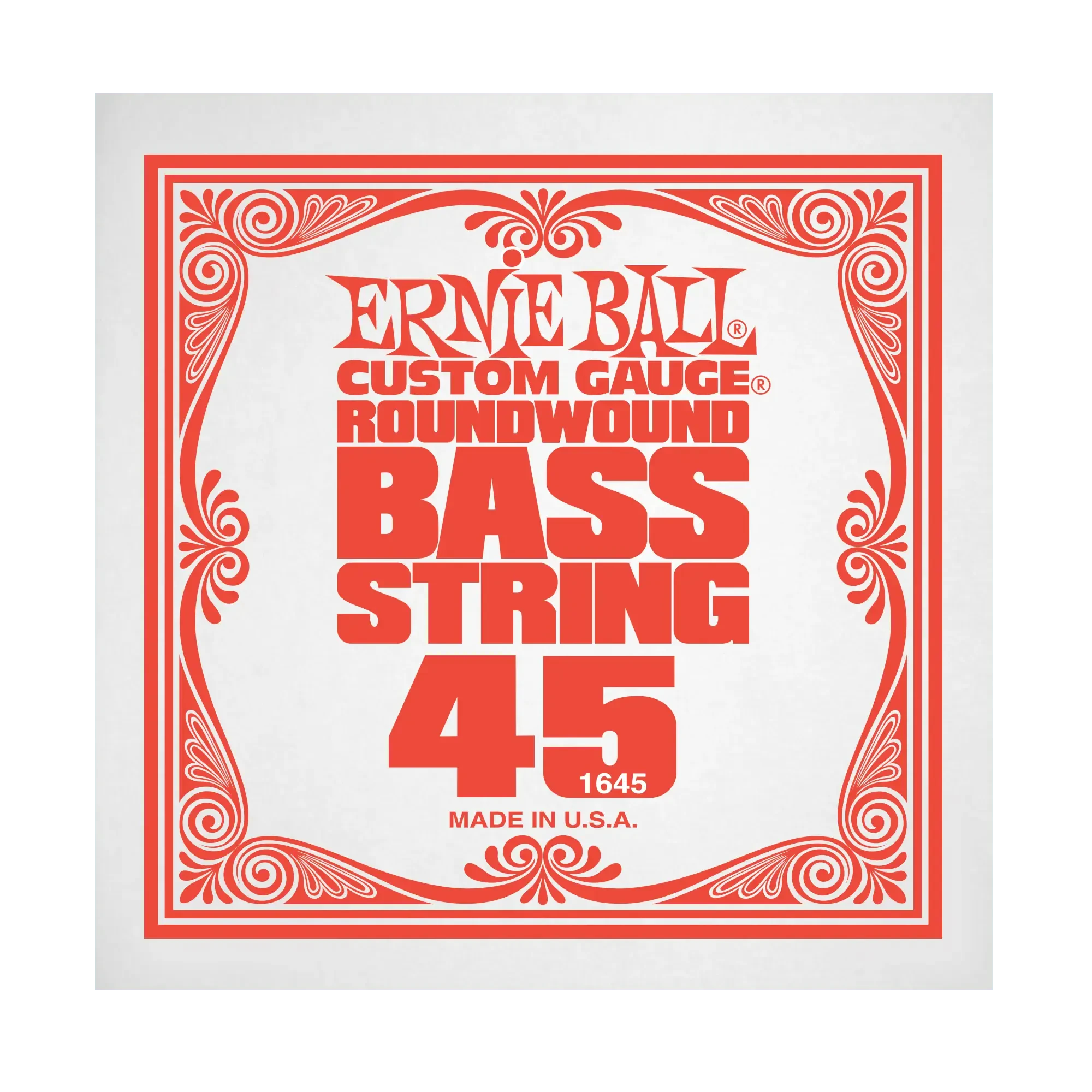 Струна для бас-гитары Ernie Ball P01645, сталь никелированная, круглая оплетка, калибр 45