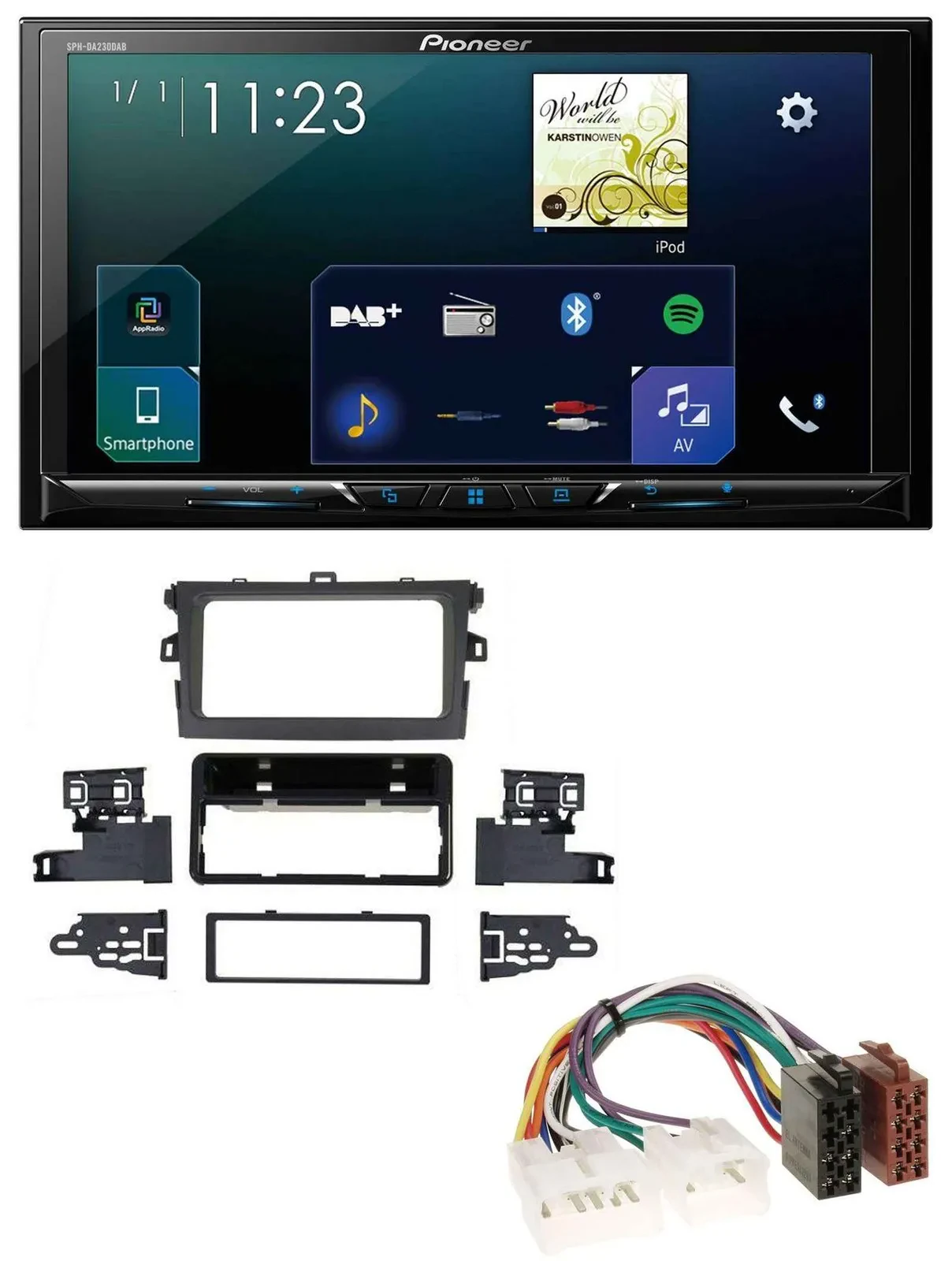Pioneer MP3 Bluetooth USB 2DIN DAB Autoradio für Toyota Corolla 2009-2013 silber