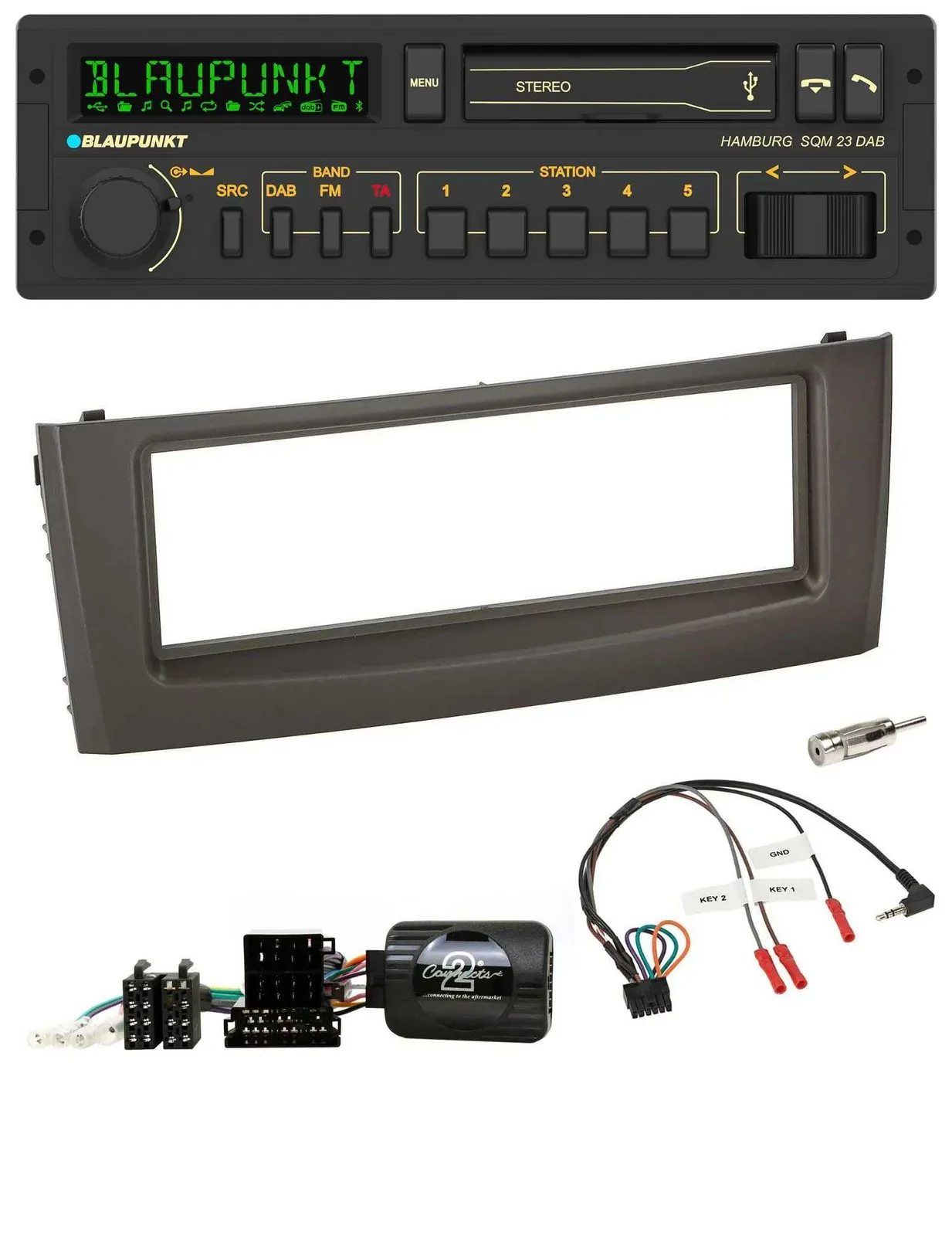 Blaupunkt USB DAB Bluetooth Lenkrad Autoradio für Fiat Grande Punto 06-10 schwar