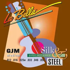 Струны для акустической гитары La Bella GJM-LE Gypsy Jazz Series Silk Steel 12-56