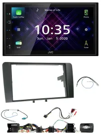 JVC DAB 2DIN Lenkrad Bluetooth USB Autoradio für Audi A3 8P 2003-2012 Aktivsyste