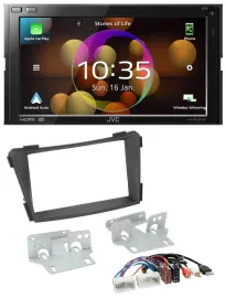 JVC DAB MP3 2DIN Bluetooth USB Autoradio für Hyundai i40 ab 2011 VF schwarz AUX