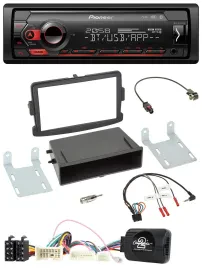 Автомагнитола для Dacia Logan/Sandero (с 2012) Pioneer DAB, Bluetooth, USB, поддержка управления на руле, черный