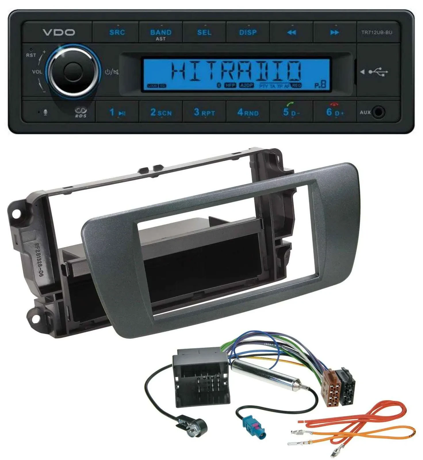 Автомагнитола для Seat Ibiza (с 2008) VDO Bluetooth, USB, AUX, MP3 черная