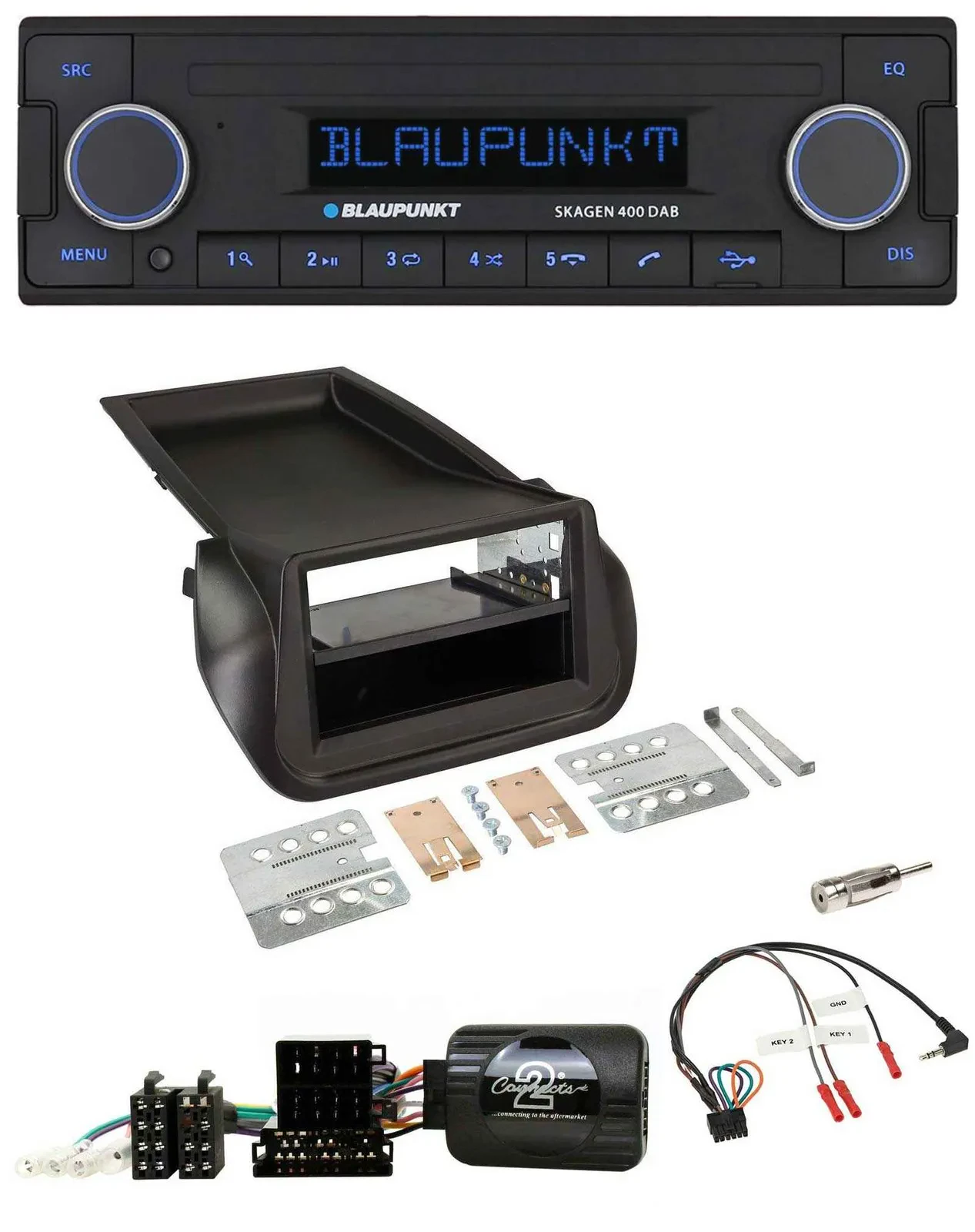 Blaupunkt DAB USB Bluetooth Lenkrad Autoradio für FIAT Fiorino ab 2008