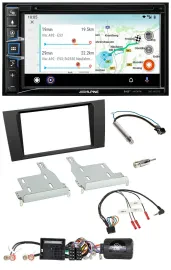 Alpine Bluetooth TMC USB DAB 2DIN Lenkrad Navigation für Audi A4 2000-2001